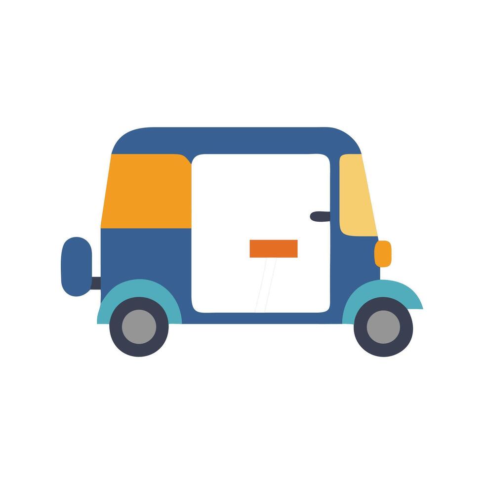 Stylized illustration of a blue auto rickshaw vehicle vector