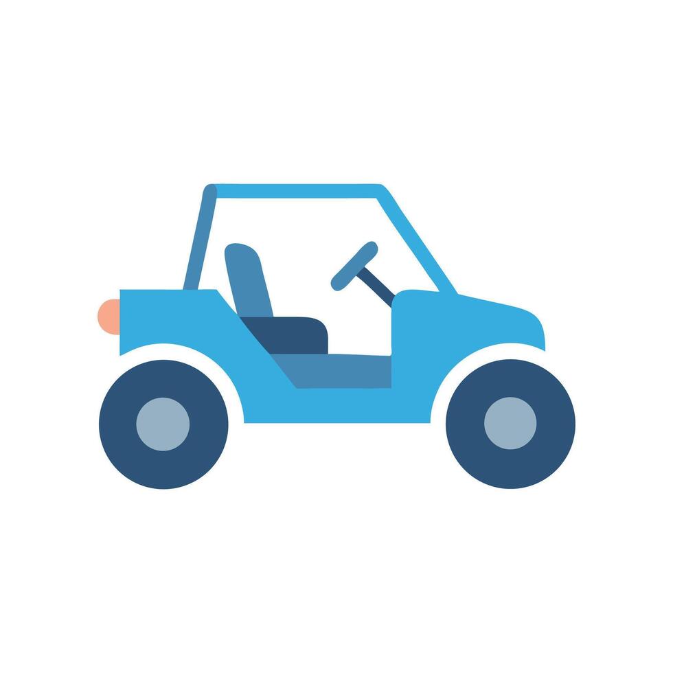 Blue Dune Buggy Icon on Black Background Illustration vector