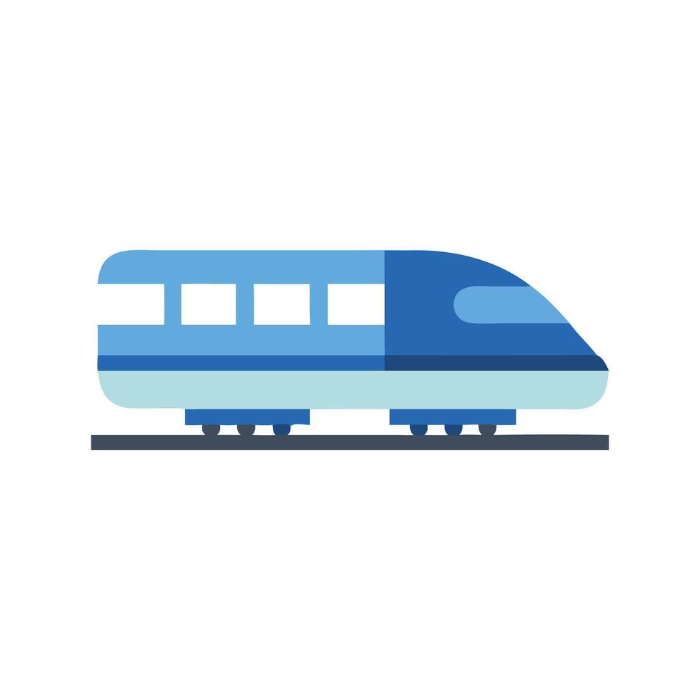 Blue highspeed train icon on black background vector