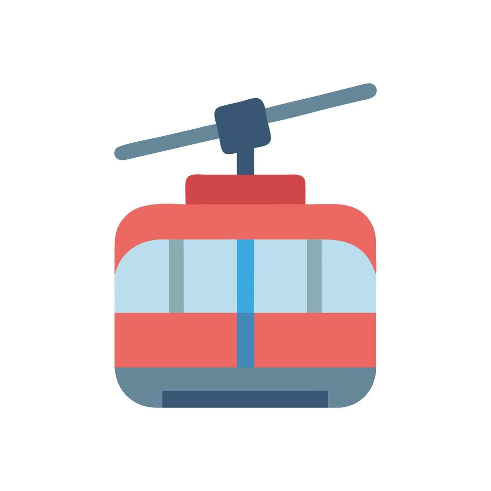 Simple Illustration of a Red Cable Car vector