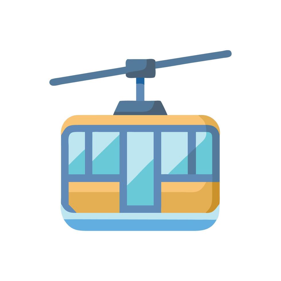 Flat cable car icon on a black background vector