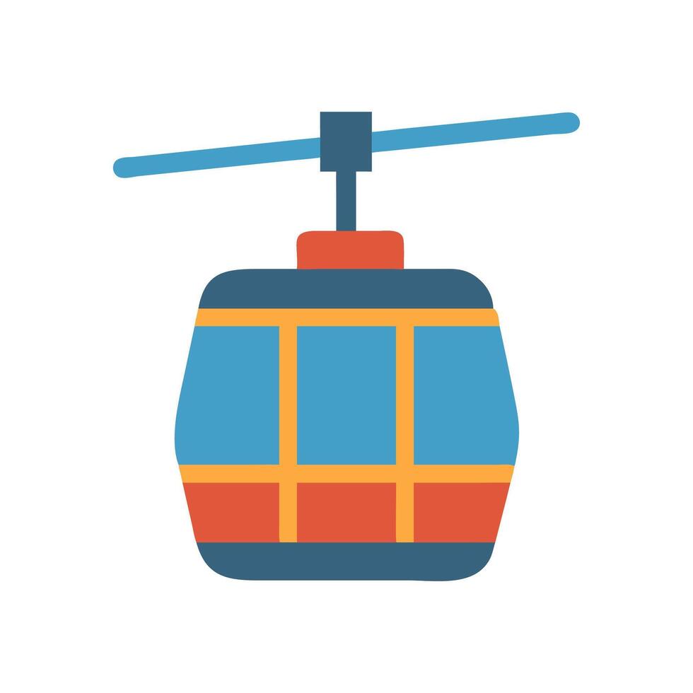 Isolated cable car illustration on a black background vector