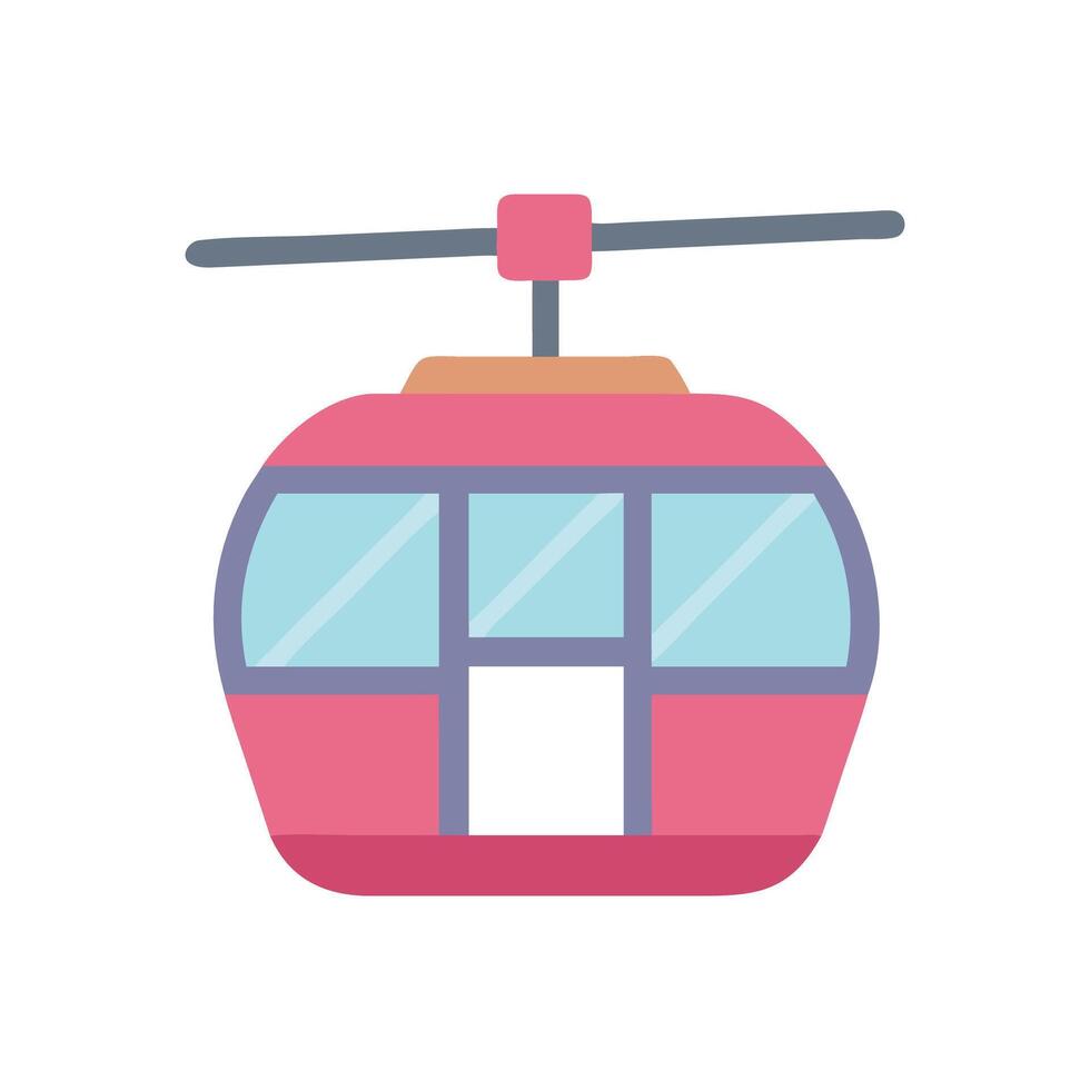 Isolated Pink Cable Car Icon on Black Background vector