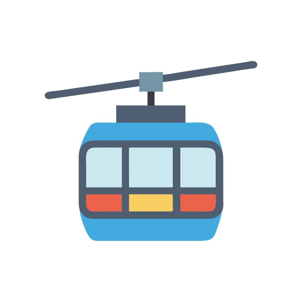 Flat icon of a cable car vector