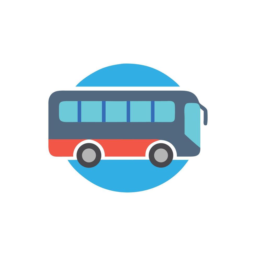 Illustration of a Colorful School Bus in Flat Design vector