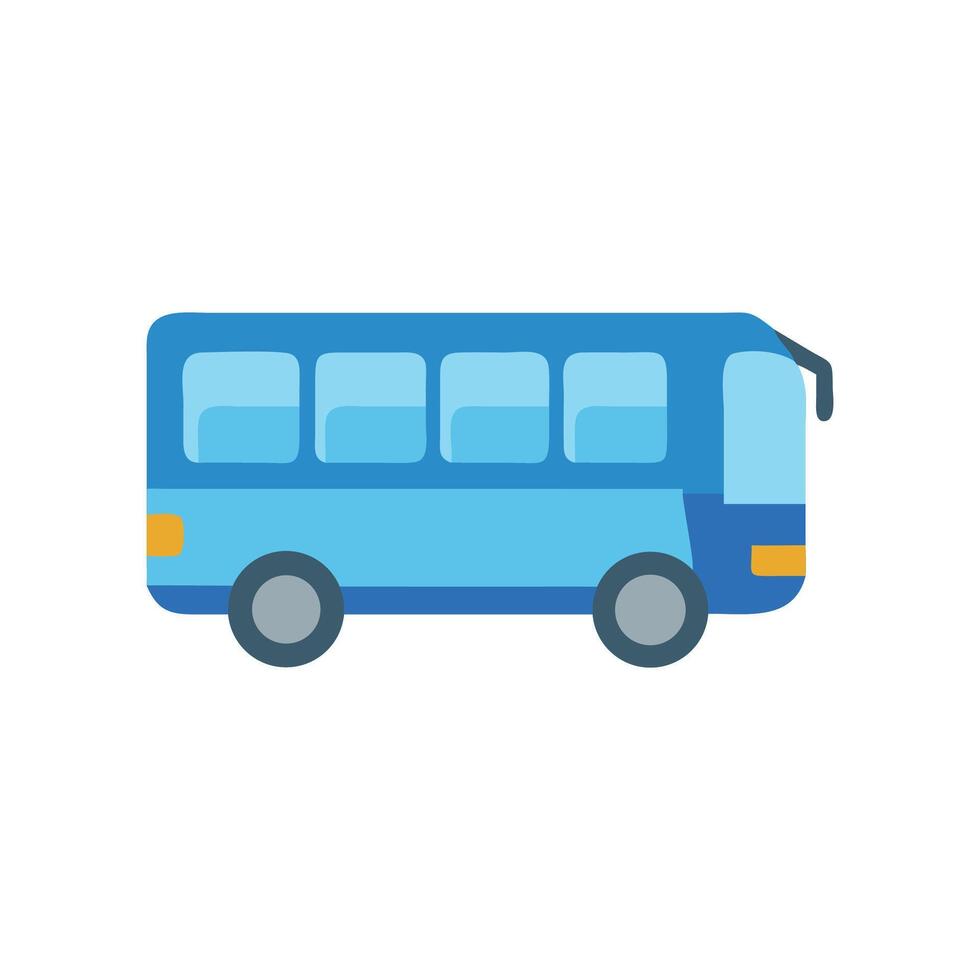 Cartoonstyle blue bus illustration on black background design vector