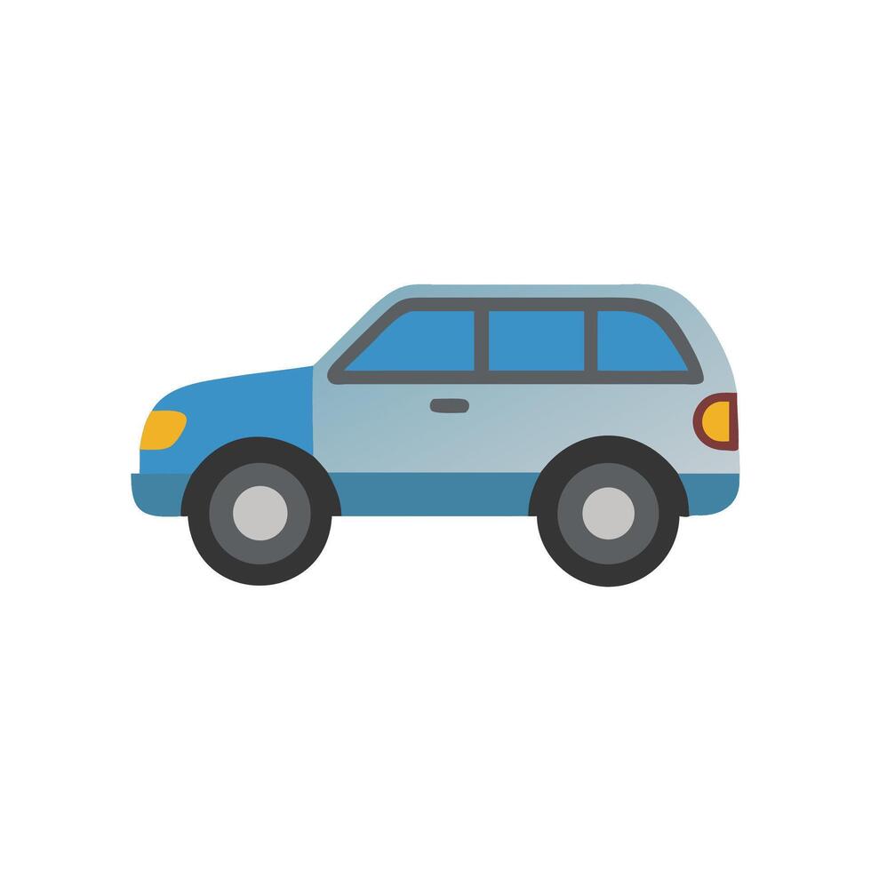 Blue SUV Illustration with Black Background, Design vector