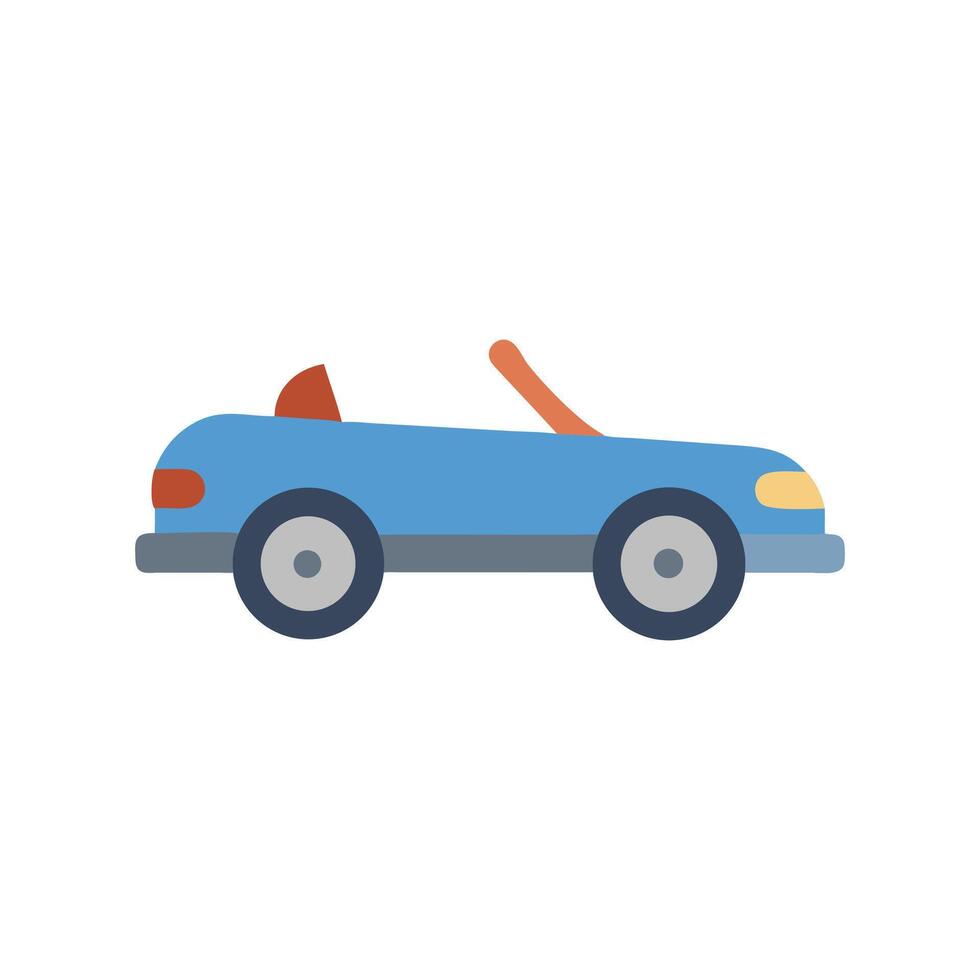 Blue Convertible Car Illustration on Black Background vector