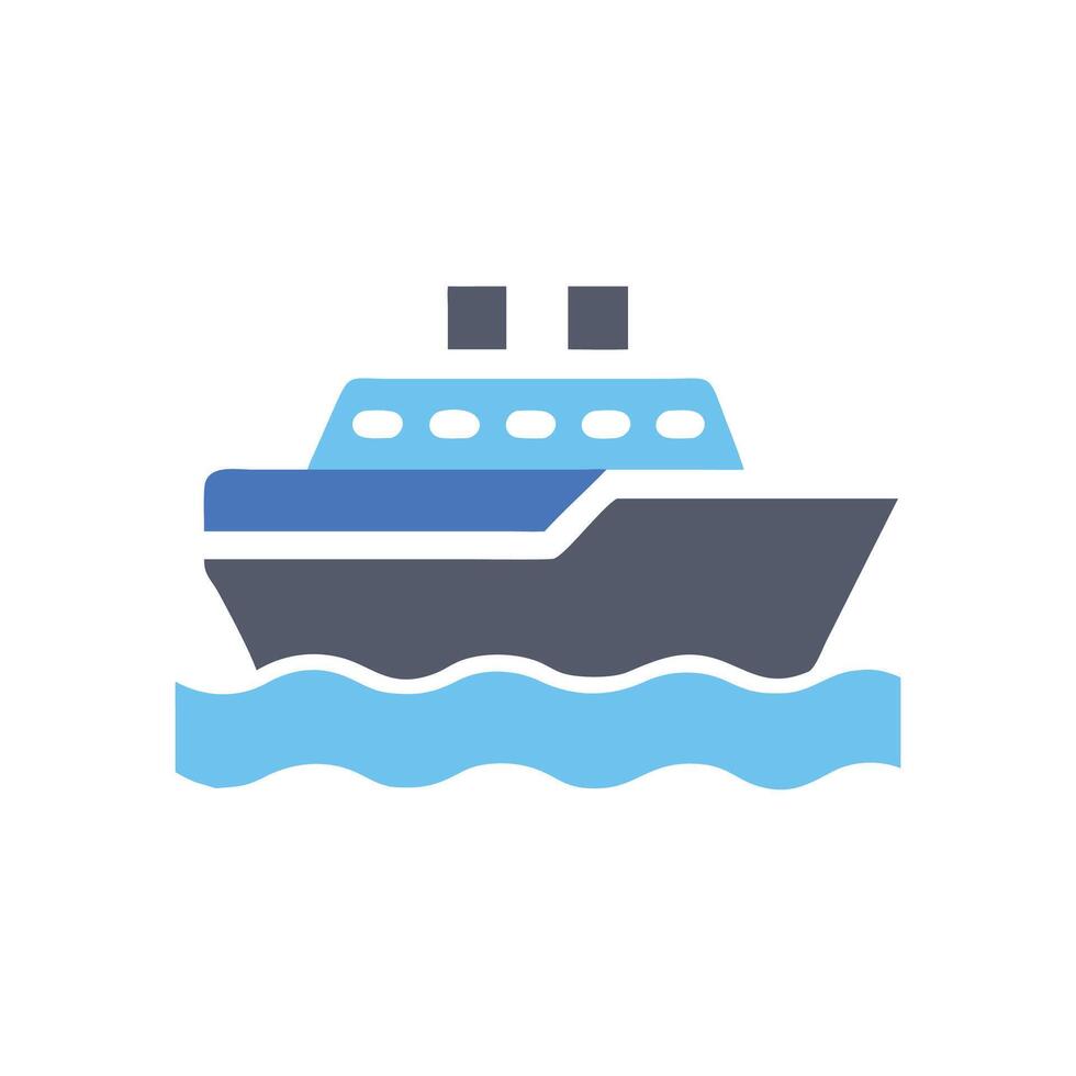 Flat design illustration of a cruise ship sailing vector