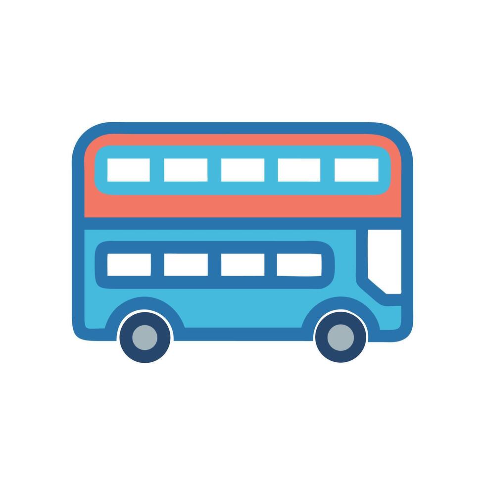 Cartoon London doubledecker bus icon isolated on black vector