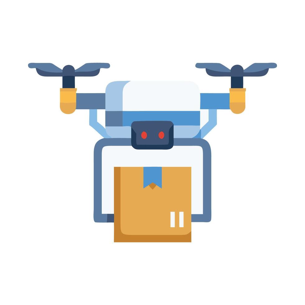 Delivery drone with package icon in modern design vector