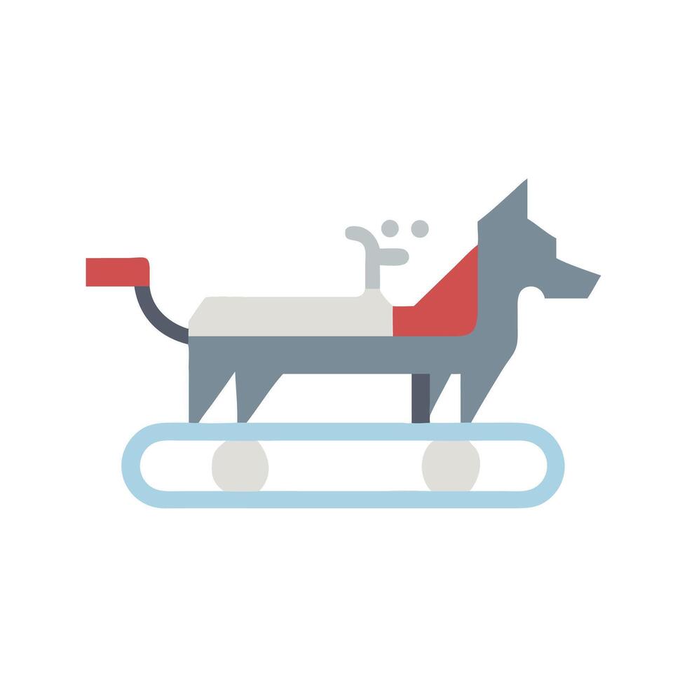 Abstract Geometric Dog Sculpture on Wheels Illustration vector