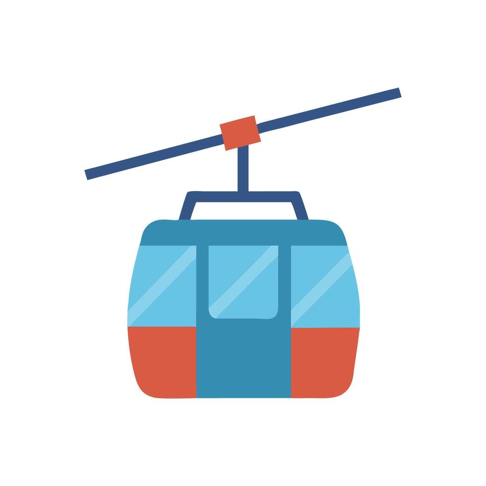 Cartoon illustration of a cable car on black background vector