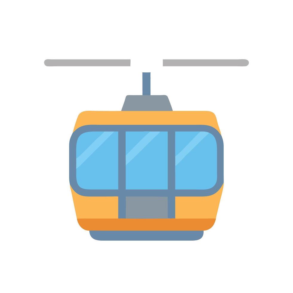 Cartoon cable car, Gondola isolated on a black background vector