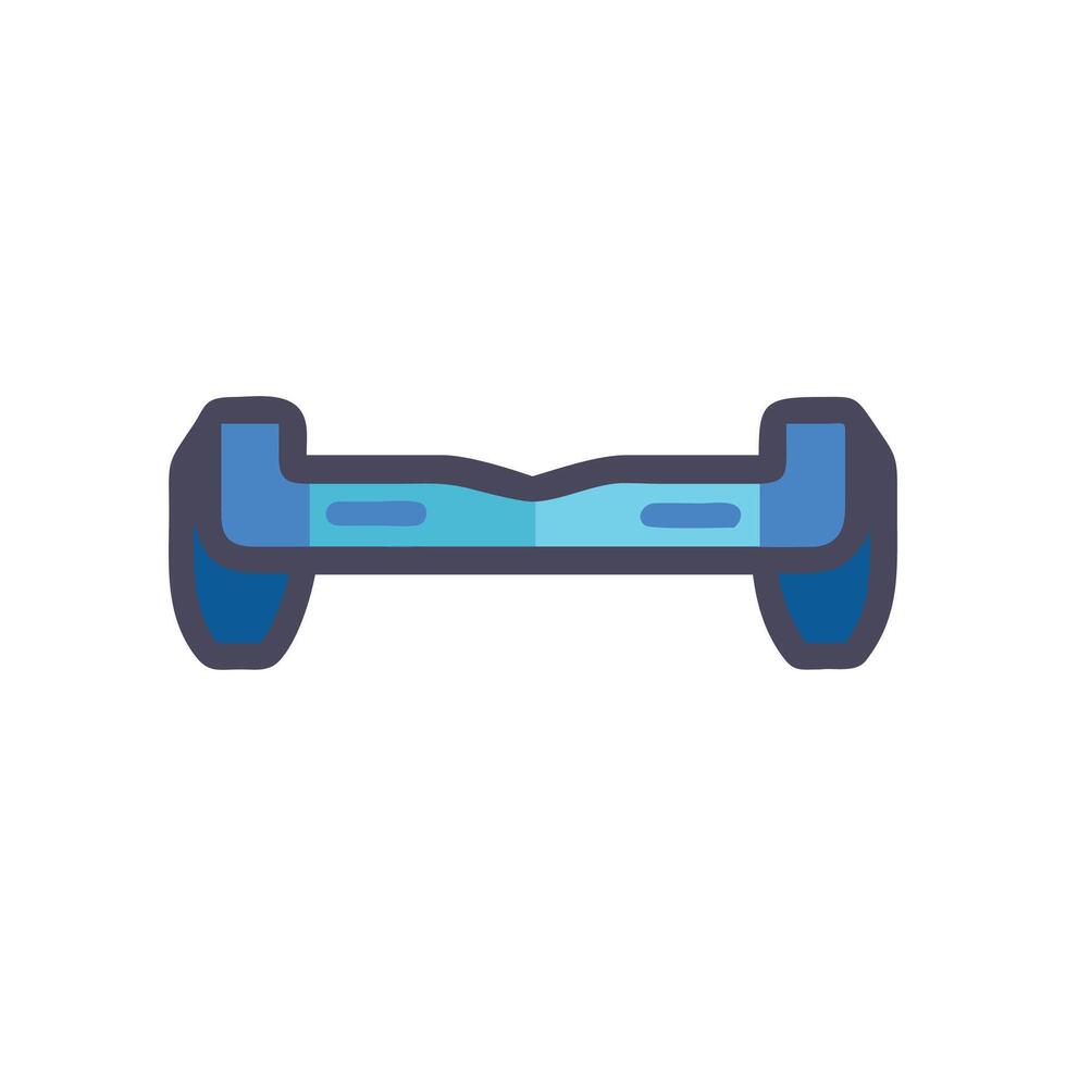 Blue hoverboard on black background isolated stock image vector