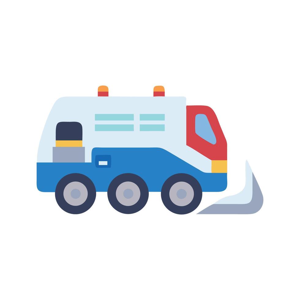 Colorful Ice Resurfacer Illustration on Black Background vector