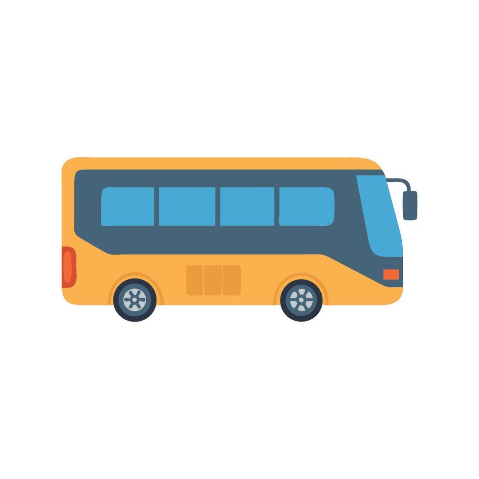 Modern Yellow Bus Isolated on Black Background Graphic vector