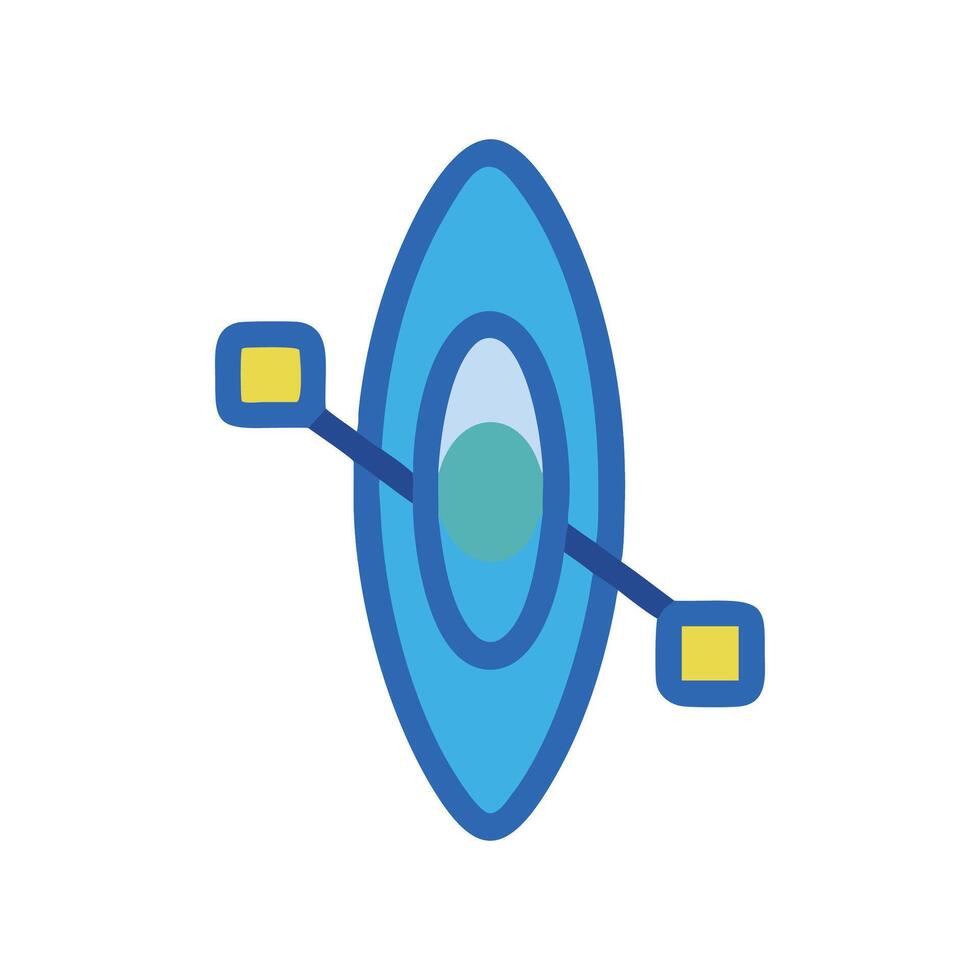 Kayak Top View Icon with Paddles on Black vector