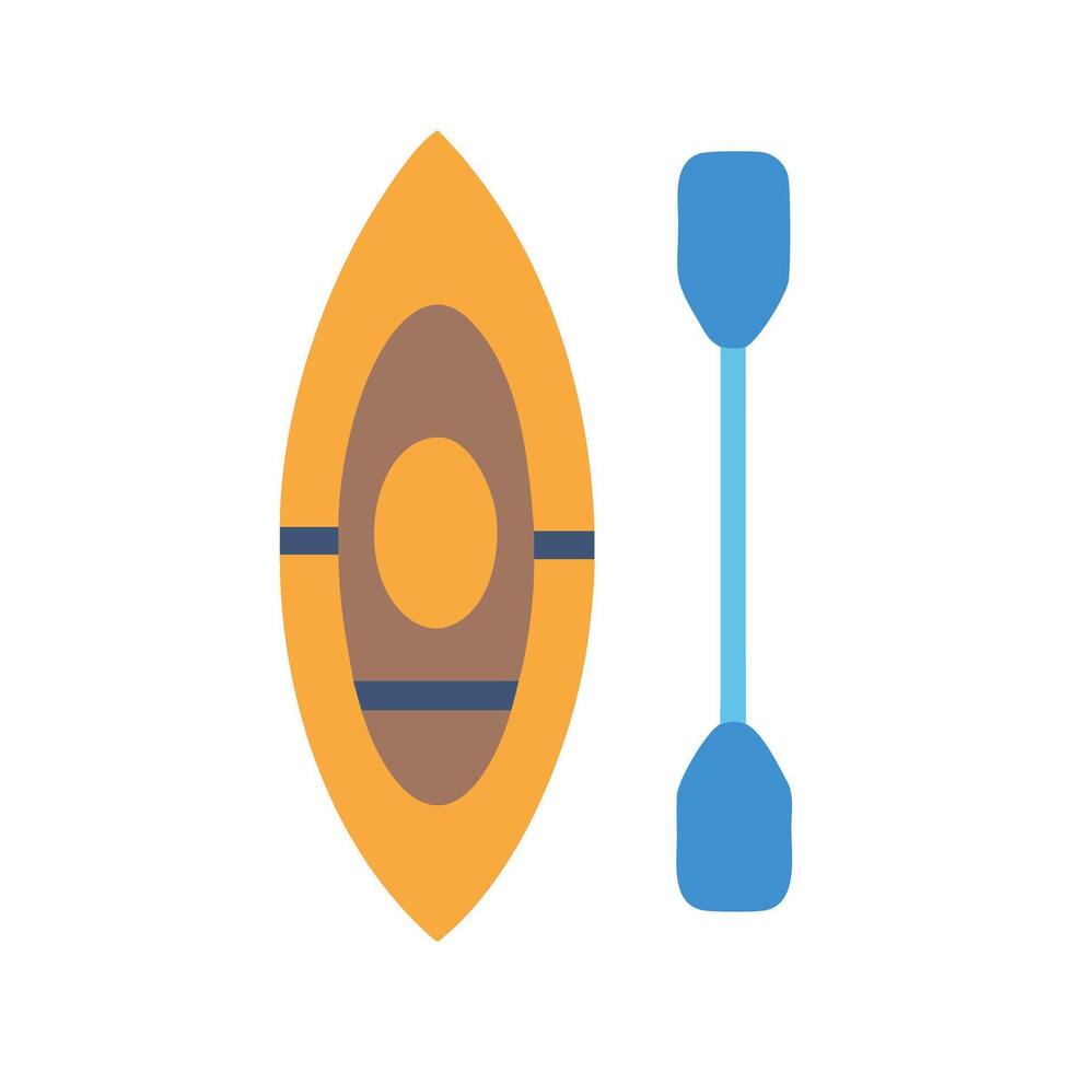 Kayak and paddle illustration on black background vector