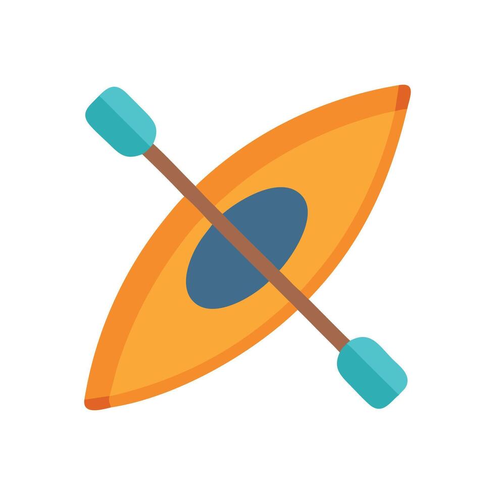 Orange kayak and paddle isolated on a black background vector