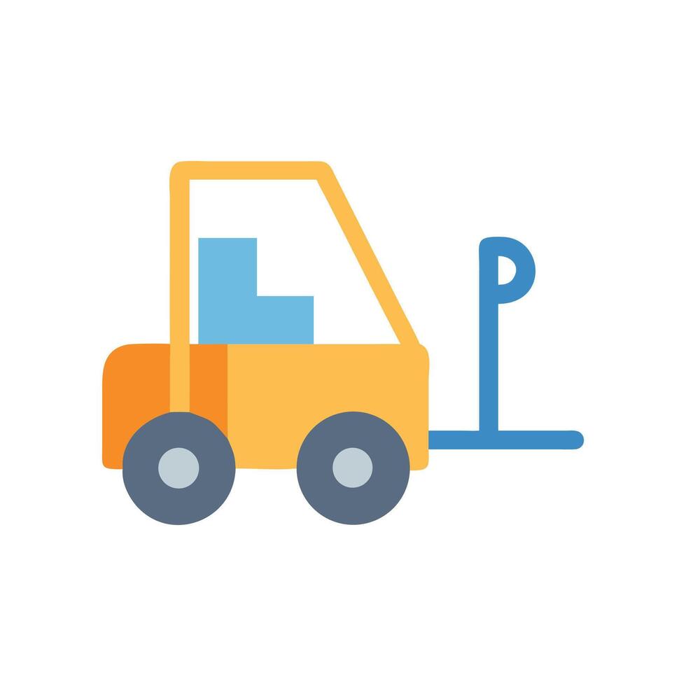 Minimalist illustration of forklift on black background vector