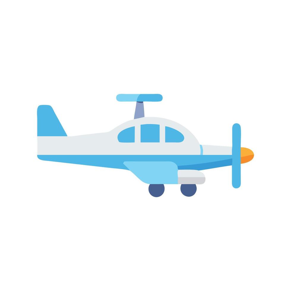 Cute Cartoon Airplane Icon Illustration on a Black Background vector