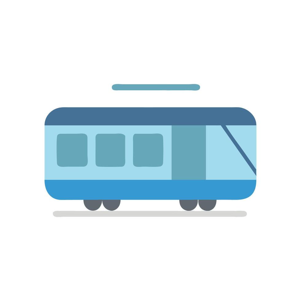 Isolated Blue Train Illustration on Black Background. Editable. vector