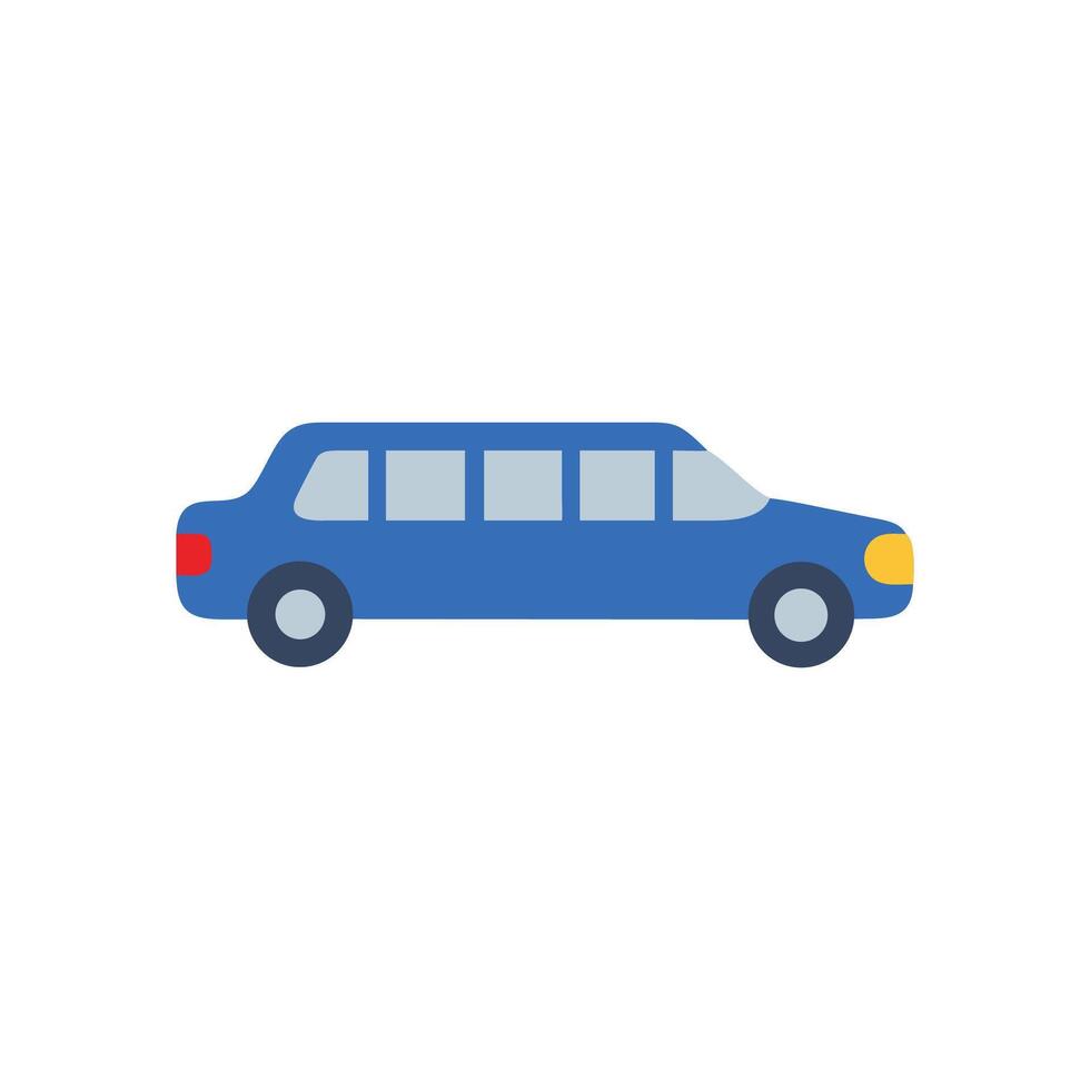 Blue Limousine Illustration on Black Background, Elegant Ride vector