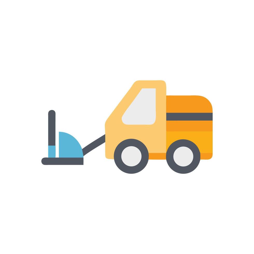 Iconic Road Sweeper Vehicle Illustration on Black Background vector