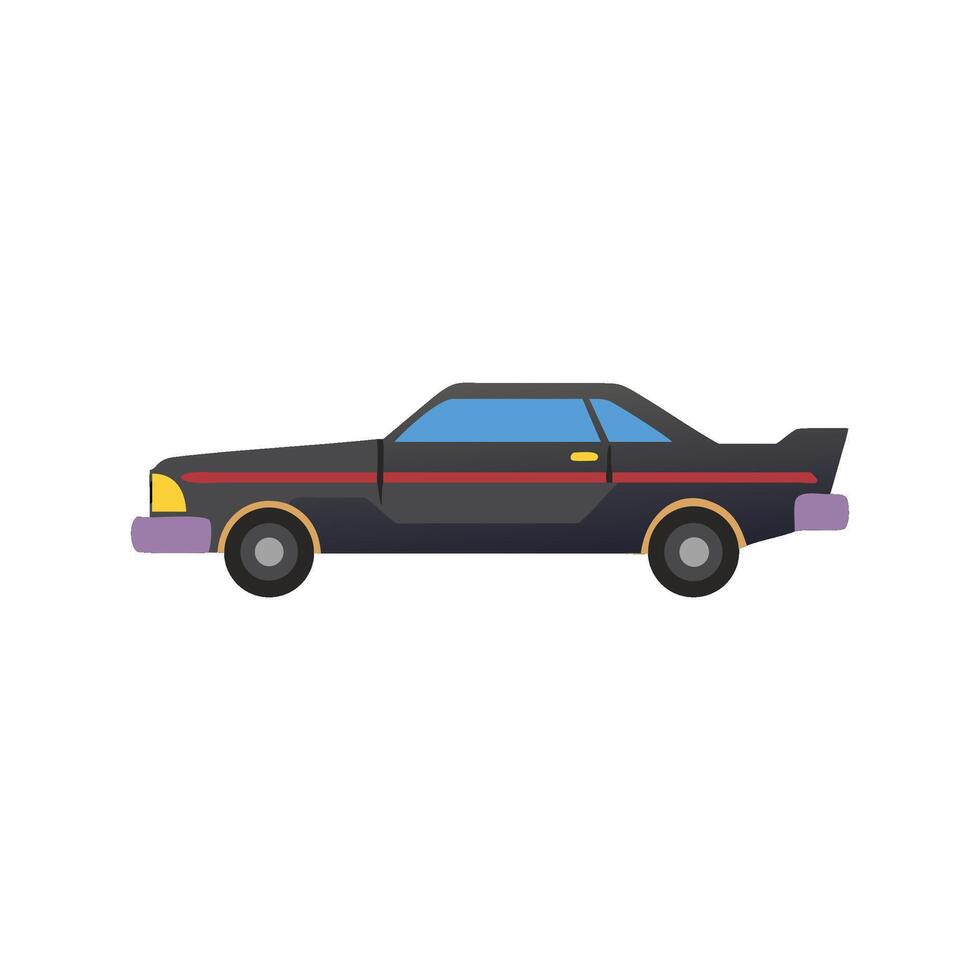 Flat Illustration of a Classic Black Muscle Car vector