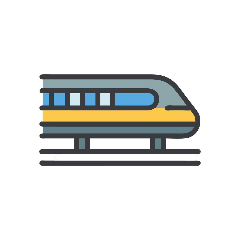 Modern HighSpeed Train Illustration on Black Background vector