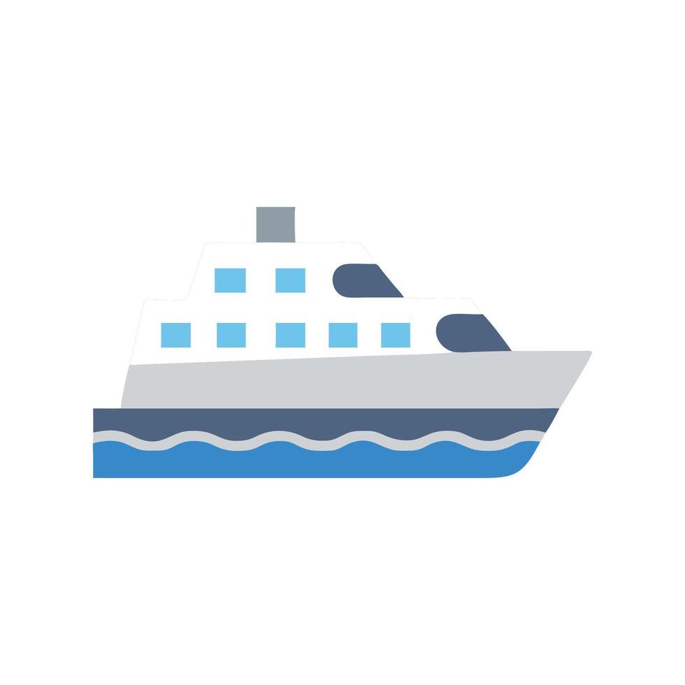 Stylized Cruise Ship Illustration on Black Background vector