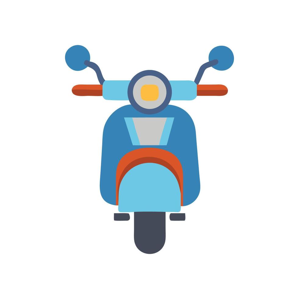 Blue scooter illustration on black background design. vector