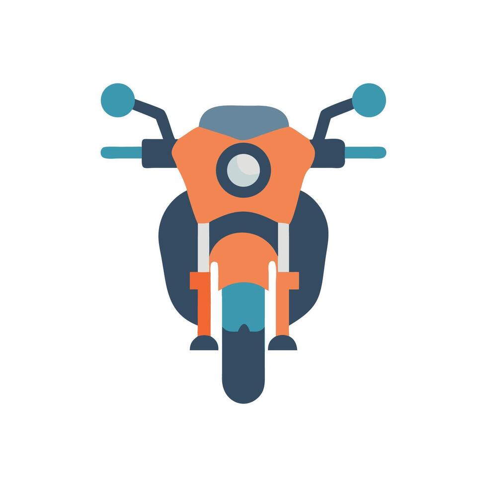 Modern Motorcycle Icon, Illustration, Front View vector