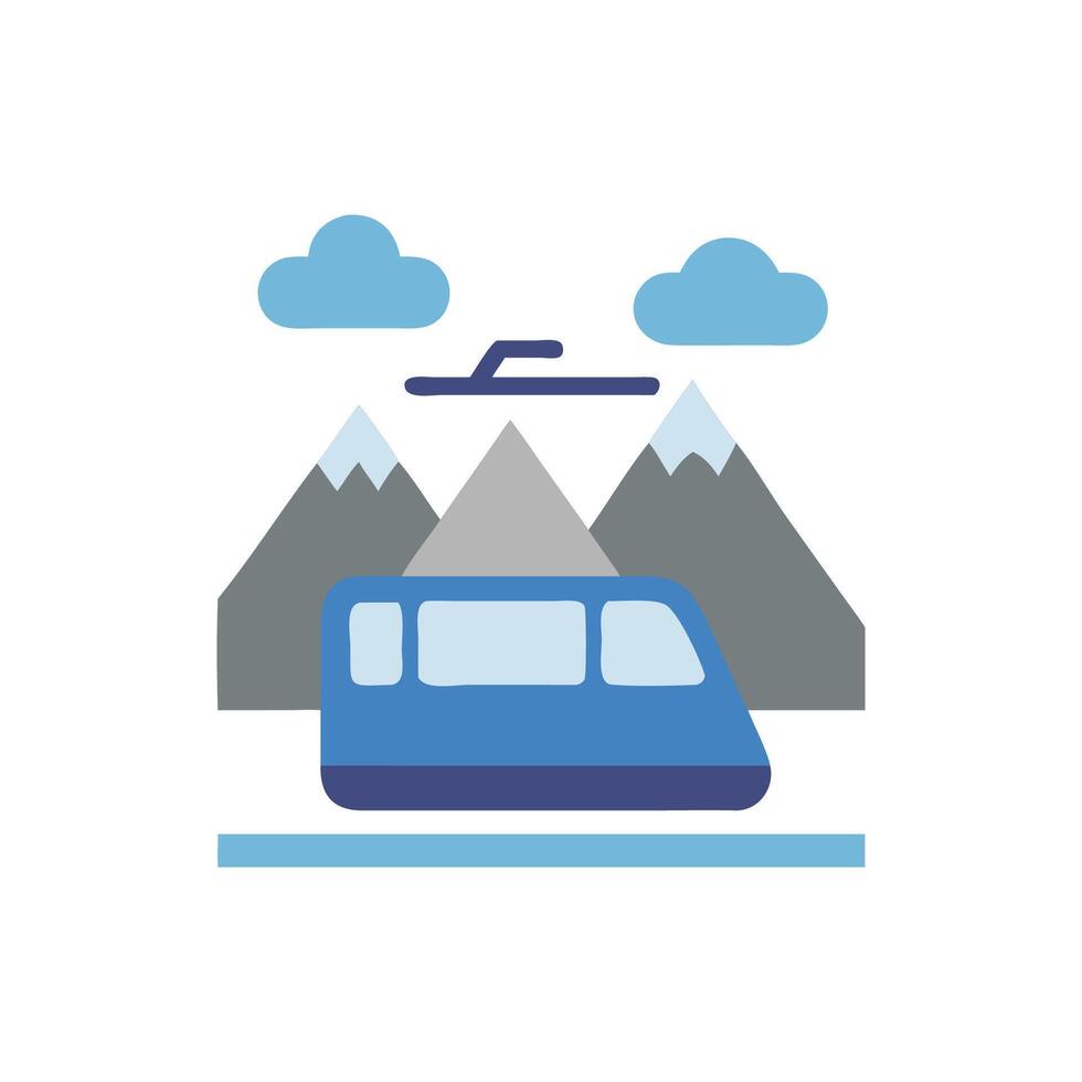 Modern Train with Mountains, Clouds, and Track Illustration vector