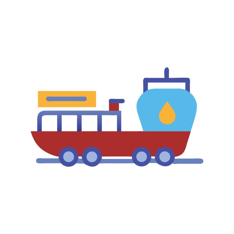 Stylized Icon of a Train with Liquid Cargo vector