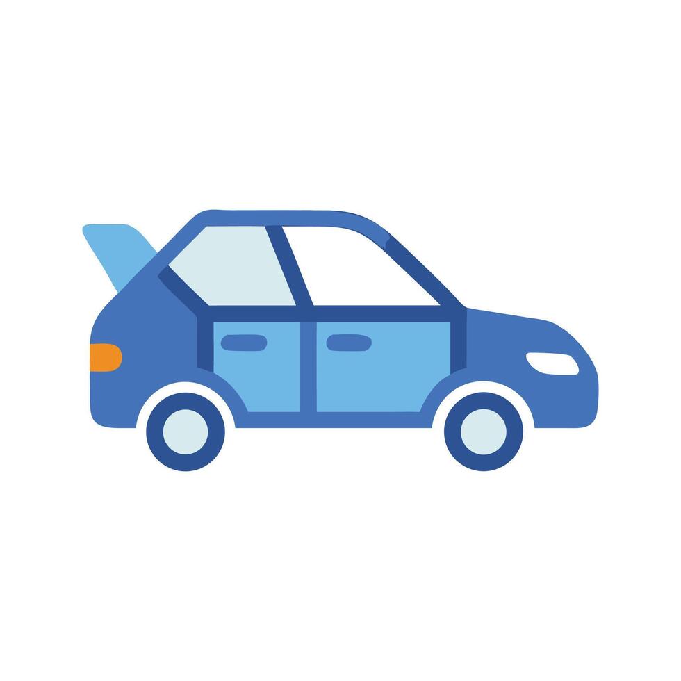 Blue Hatchback Car Icon Graphic Design Illustration vector