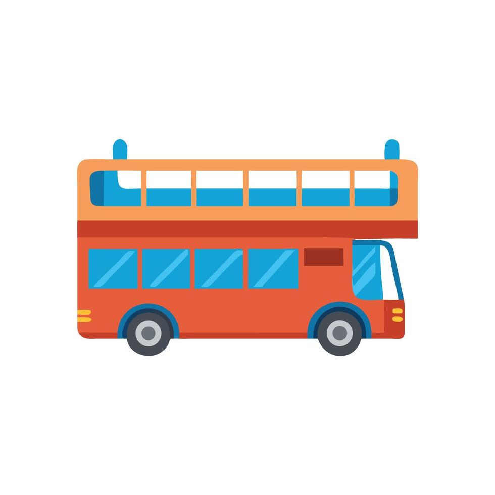 Double decker bus illustration on black background vector