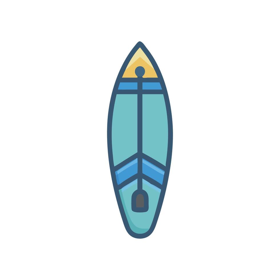 Surfboard Icon Illustration Isolated on Black Background vector