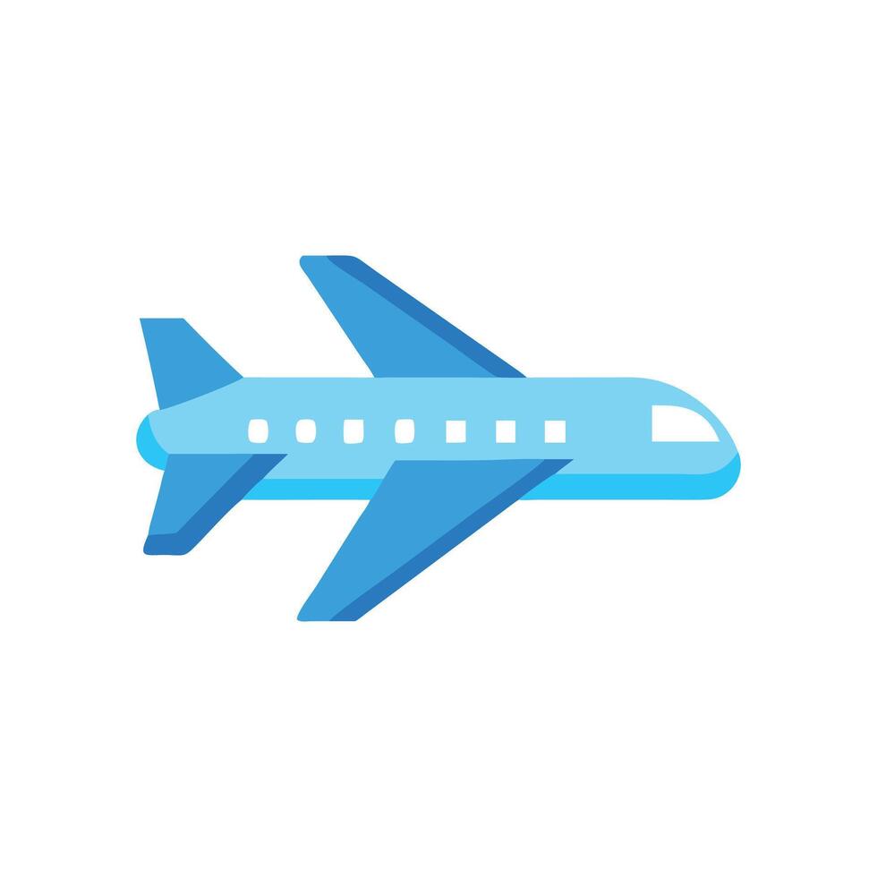 Blue airplane illustration on a black background vector
