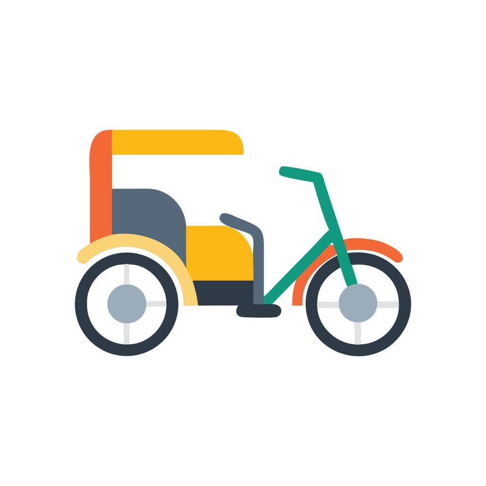 Colorful Auto Rickshaw Illustration on Black Background vector