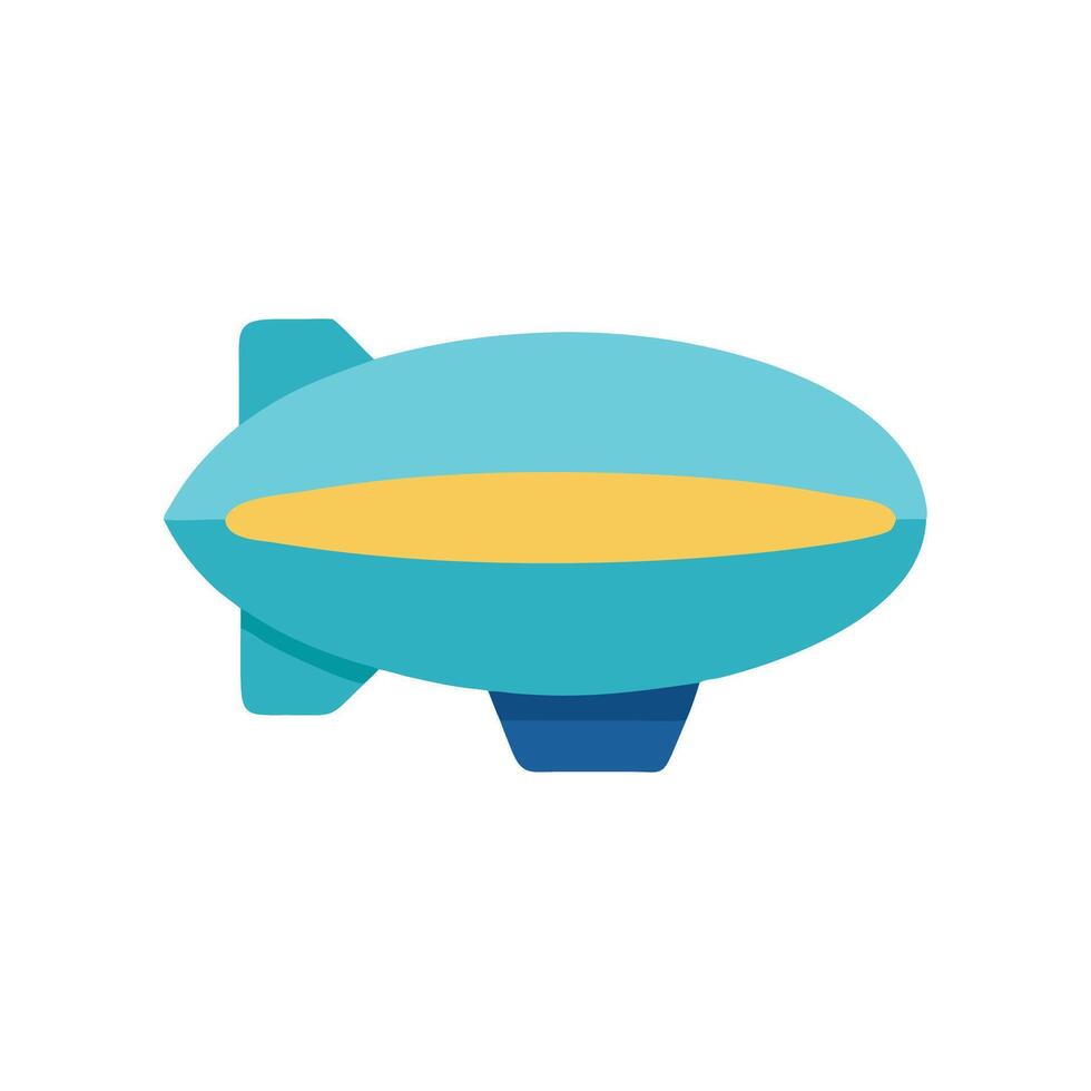 Illustration of a light blue and yellow airship vector