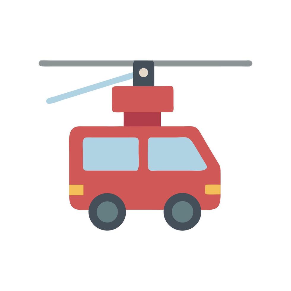 Cartoon red cable car isolated on black background vector
