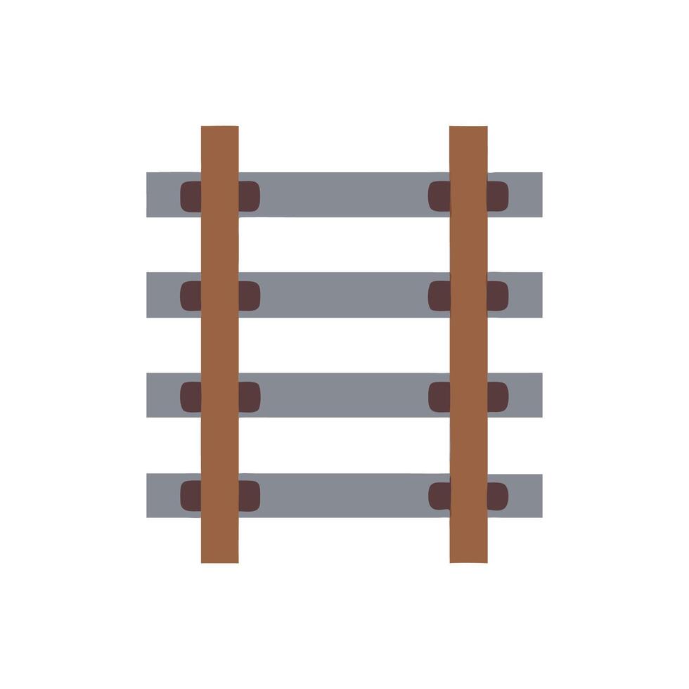 Stylized Railroad Tracks with Ties on Black Background vector