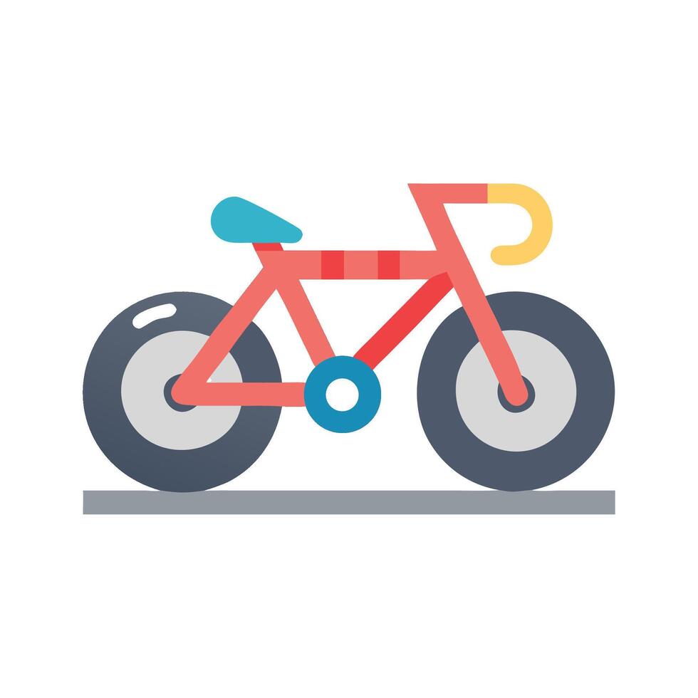 Red bicycle illustration on black background, simple design vector