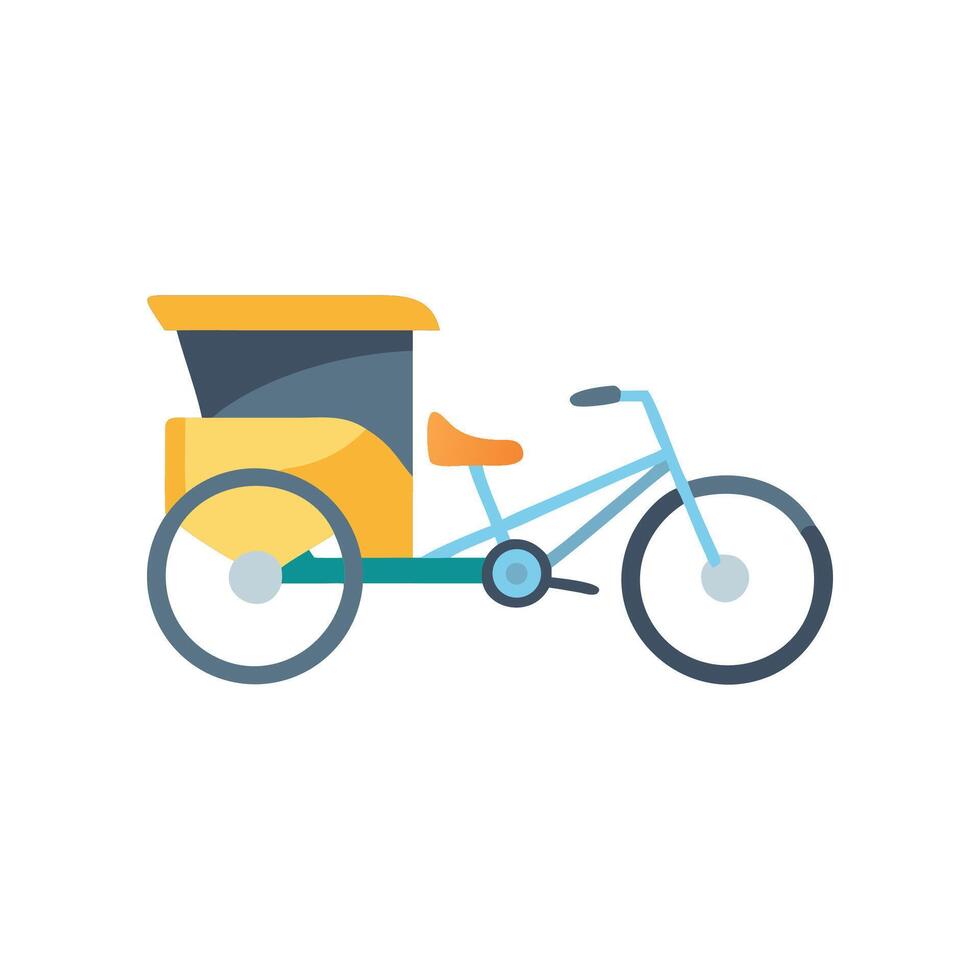 tricycle illustration of taxi on a black background vector