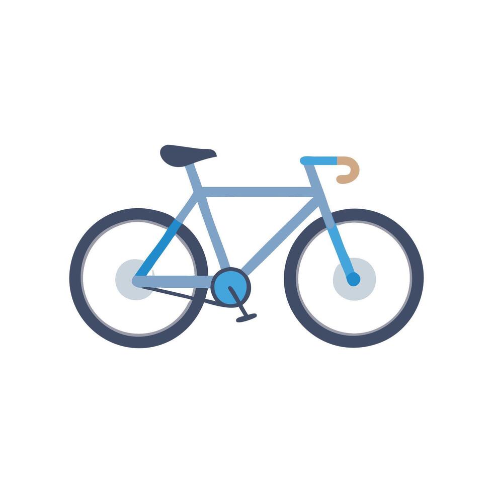 Stylized blue bicycle illustration on black background, simple design vector