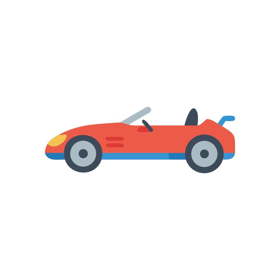 Modern Red Convertible Car Icon on Black Background vector