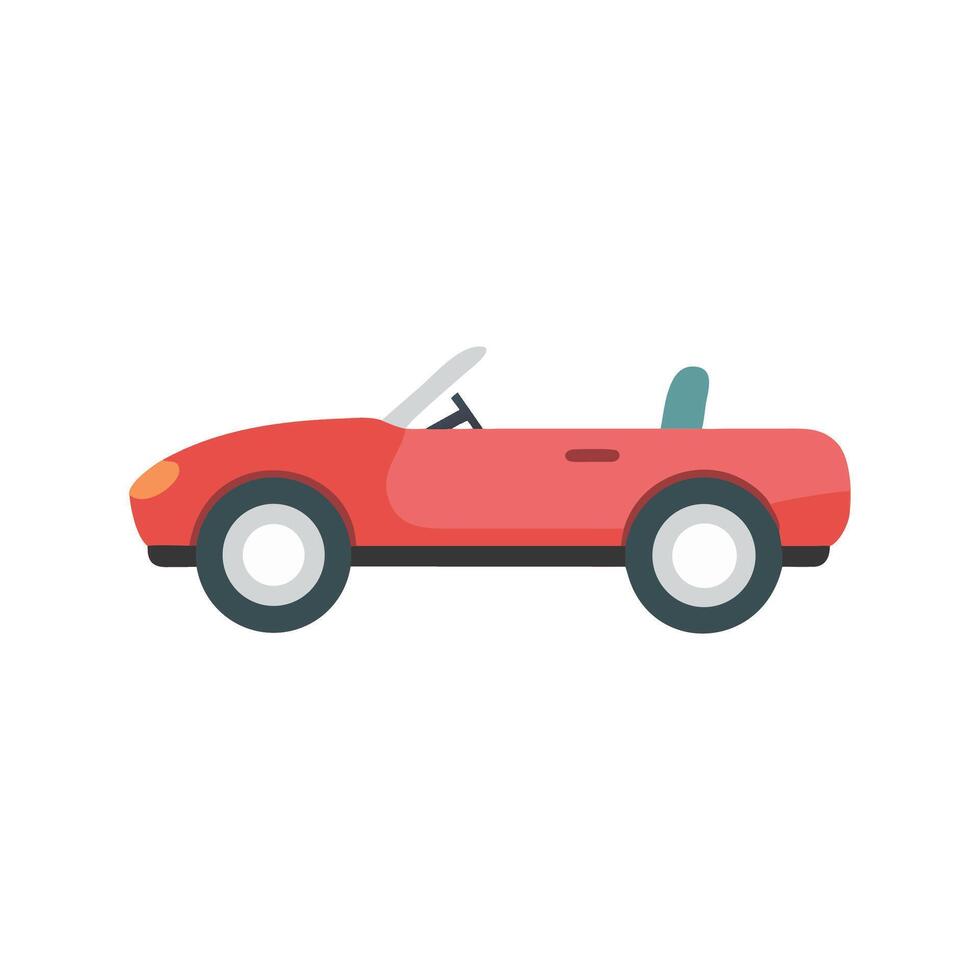Red Convertible Car Illustration On Black Background vector