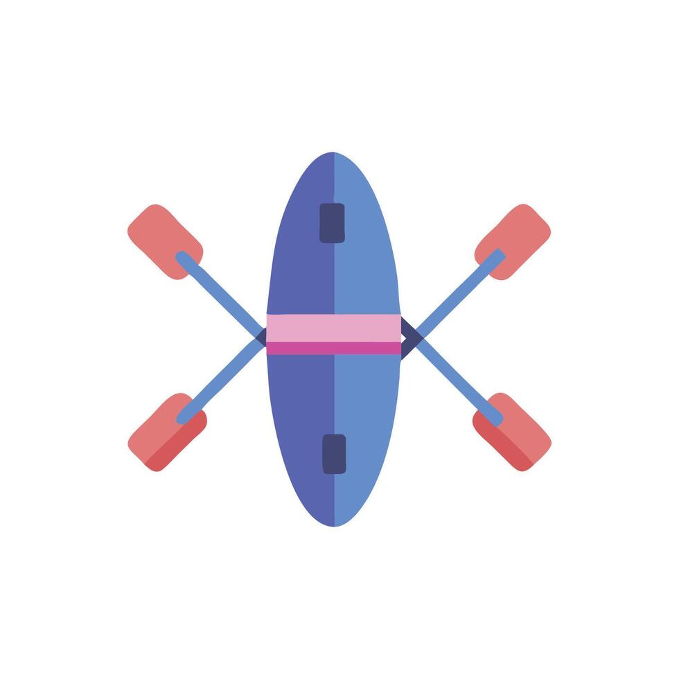 Stylized Kayak with Paddles Illustration on Black Background vector